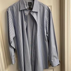 EUC Joseph A Bank Striped Collared Dress Shirt